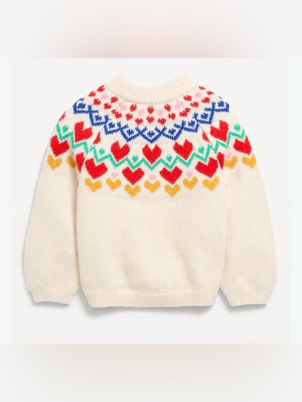 NWT Old Navy Baby SoSoft Heart Fair Isle Sweater Size 12-18M Months